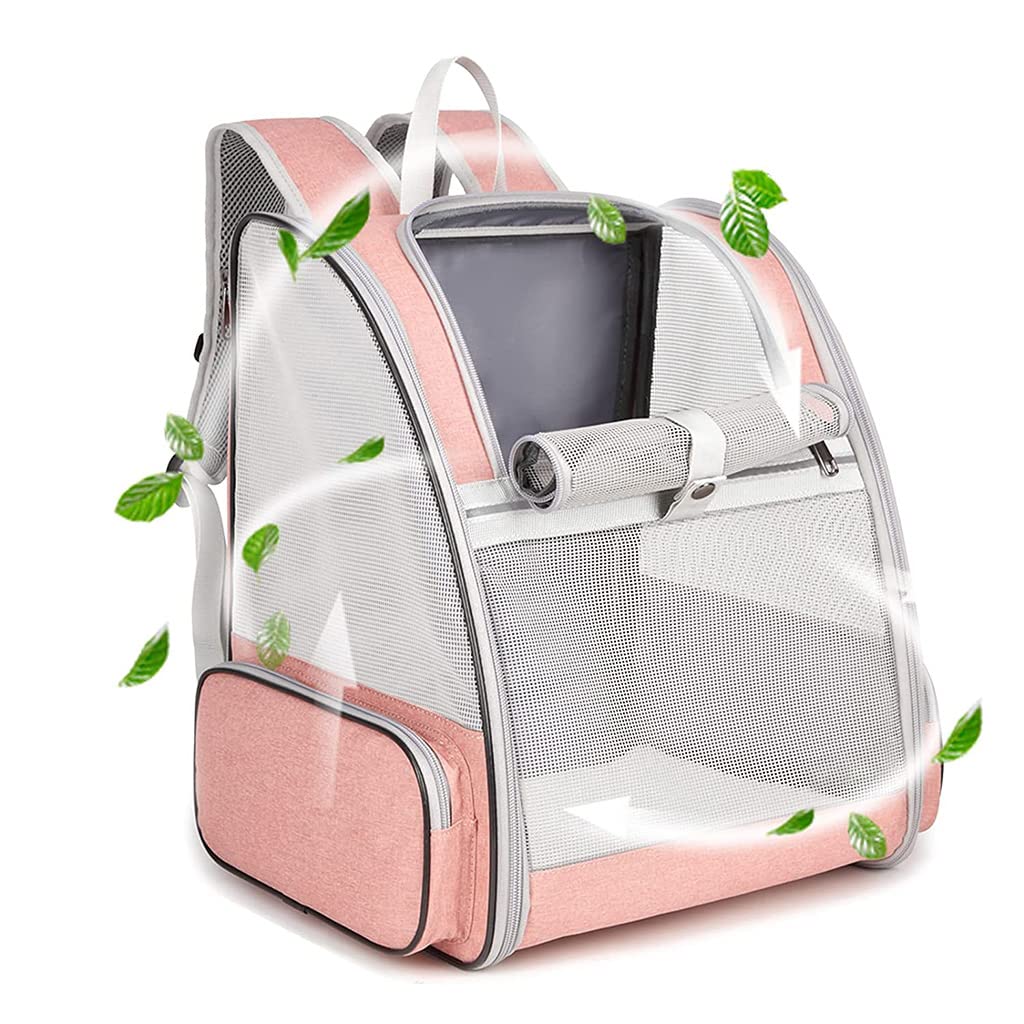 Qpets Breathable Design Cat Bag Carrier Backpack for Hot Weather, Expandable Cat Dogs Cage, Cat Bag, Backpack Design Pet Travel Carrier Pet Case for Small Pets (Pink) Qpets Breathable Design Cat Bag Carrier Backpack for Hot Weather, Expandable Cat Dogs Cage, Cat Bag, Backpack Design Pet Travel Carrier Pet Case for Small Pets (Pink)